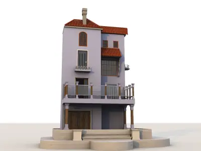 Simple Toon House Arch 3D model 101 Low-poly 3D model