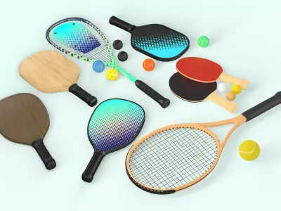 Sport Rackets Collection 3D model