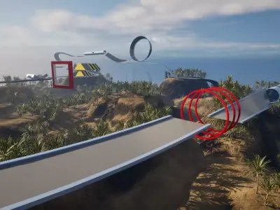 Modular Arcade Racing Track Low-poly 3D model