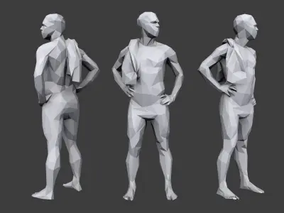 Lowpoly People Sports Pack Low-poly 3D model