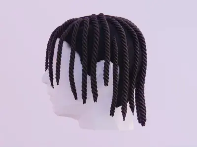 Polo G Dread Braids Low-poly 3D model