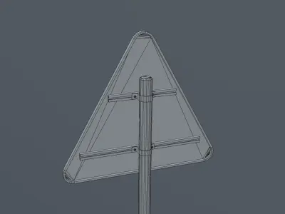 game-ready warning signs Low-poly 3D model