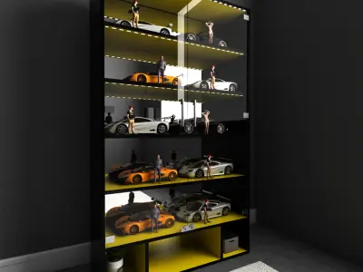 Showcase car display cabinet 3D model