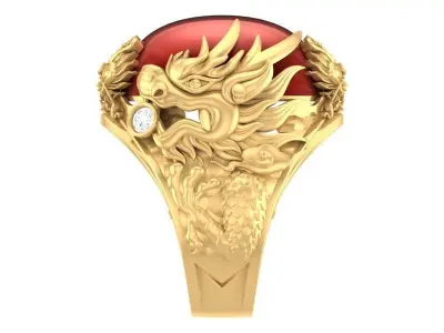 Dragon ring Free 3D print model buy