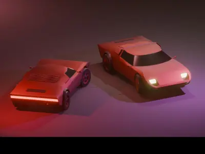 LOW POLY SPORTS CAR Low-poly 3D model by athanasioskaropoulos