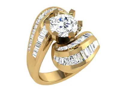 Round Diamond Tension Ring 4108 3D print model