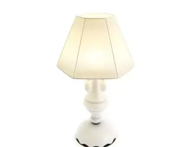 White Living Room Lamp 3D model