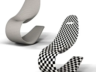 Wood carve chair 01 3D model