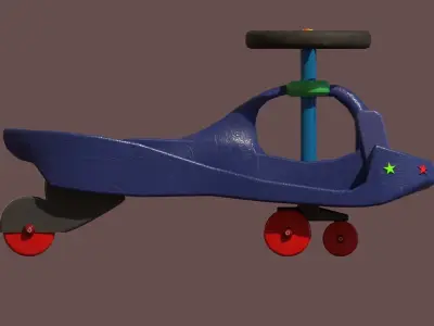 plastic skateboard car toy Low-poly 3D model