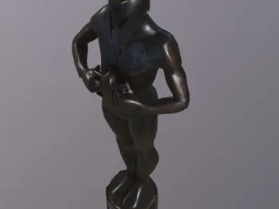 Metal Statue Low-poly 3D model