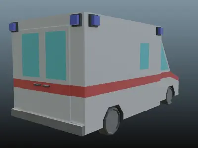 Lowpoly Ambulance Free low-poly 3D model
