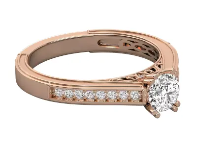 Classic Channel Set Solitaire Ring CAD Design Luxury Model 3D print model