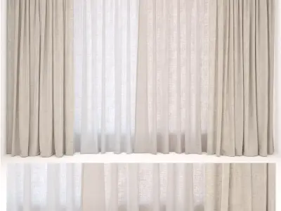 Curtains 43 Linen 3D model