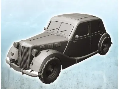 Renault Celtaquatre car 4 - World War Two Second WWII Front East 3D print model