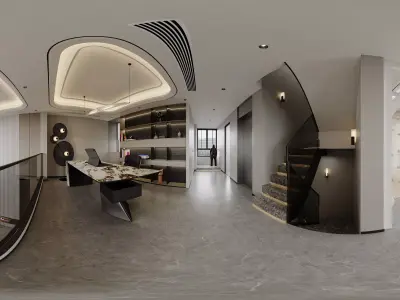 Modern living room dining room interior scenes 324 3D model