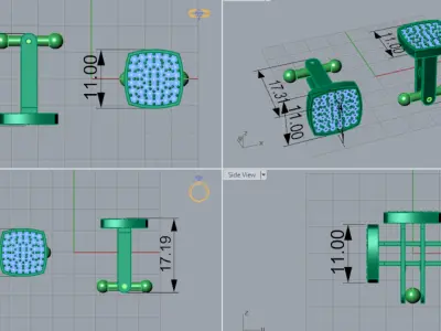 man cufflink jewelry sj0004 3D print model