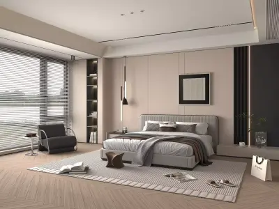 Modern Bedroom Scene 40 3D model