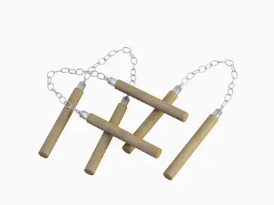 Leather Nunchaku 02 3D model