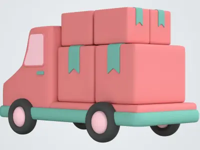 Delivery Truck 3D Icon 3D model