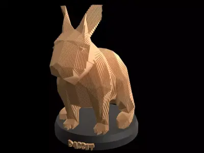 Parametric Rabbit Low-poly 3D model