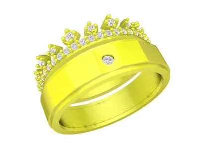 A7960 Diamond Wedding Ring 3D Model 3D print model