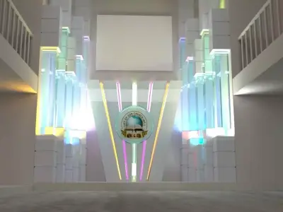 CHURCH INTERIOR DECOR Low-poly 3D model