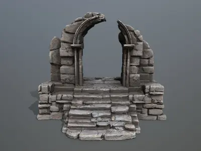 Ruin Gate Low-poly 3D model
