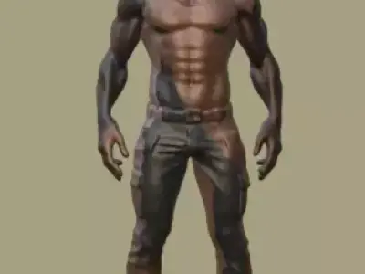 Stylized Muscular Male - Game Ready Low Poly Model Low-poly 3D model