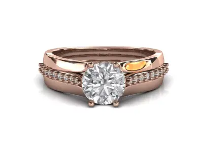 STL 3DM Print Ready Women Diamond Ring Lightweight Printable  3D print model 22
