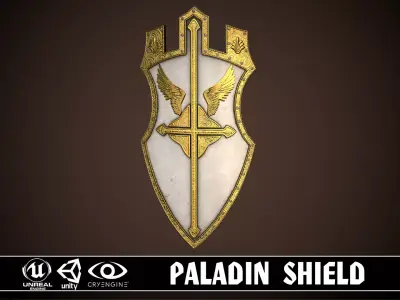 Paladin Shield Low-poly 3D model