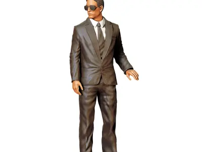 N3 Bodyguard taking care of celebrity holding car door 3D print model