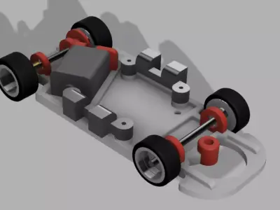 Slotcar Chassis Universal  RevoSlot 132 3D Print Model 3D print model