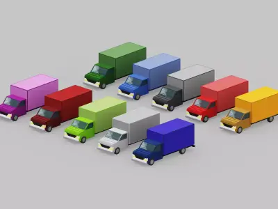  Voxel Truck Pack Low-poly 3D model