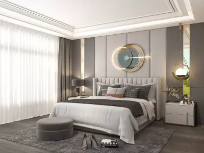Modern Bedroom Scene 12 3D model
