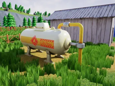 Stylized Gas Tank 01 Free low-poly 3D model