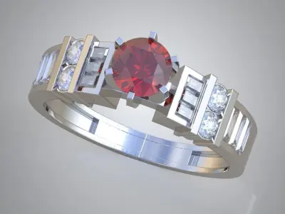Diamond ring 0475 3D printable model  Free 3D print model
