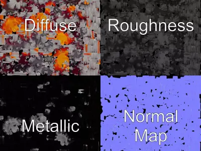 Spiky Red Orb model pack Low-poly 3D model