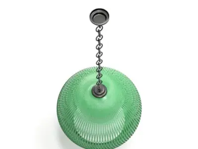 Mid-Century Woven Fiberglass Pendant Lights 3D model