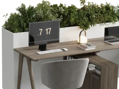 Workplace  office furniture - Employee desk 26 Low-poly 3D model