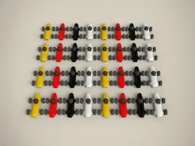 Racing Toy Car Set 3D model