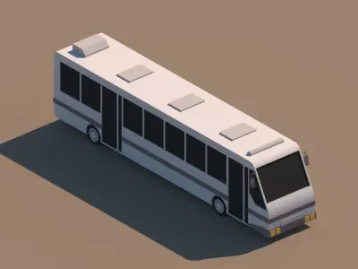 Low Poly Bus Package  Low-poly 3D model
