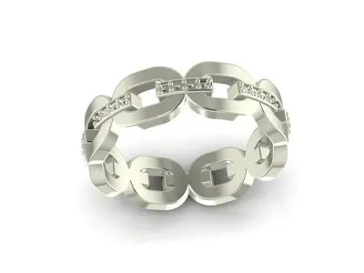 Chain Ring with gemstones 2 3D print model