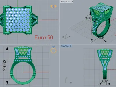 woman paris diamond ring jr00025 3D print model