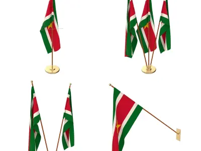 Suriname Flag Pack 3D model