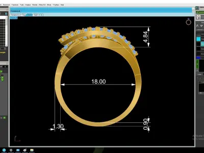 Luxury Wave Diamond Ring for Women  3200 3D print model