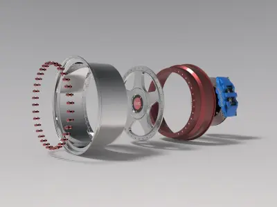 Oz Futura 3 piece conts wheels 3D model