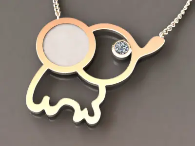 Elephant necklace pendant Free 3D print model