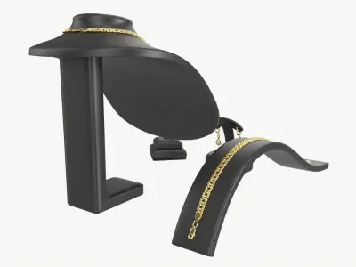 Jewelry store display stands with jewelry 3D model
