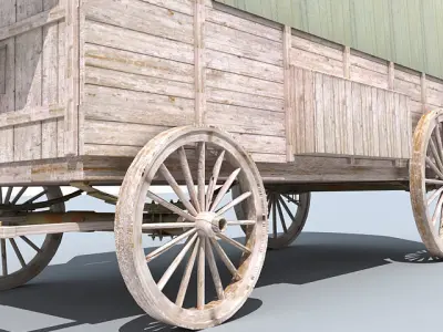 Green Horse Carriage 3D model