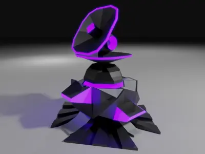 Force Field Tower Low-poly 3D model